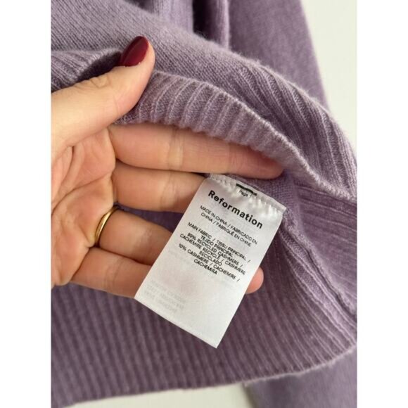 REFORMATION Dana Cashmere Blend Sweater in Vintage Purple Size Small - Picture 7 of 8